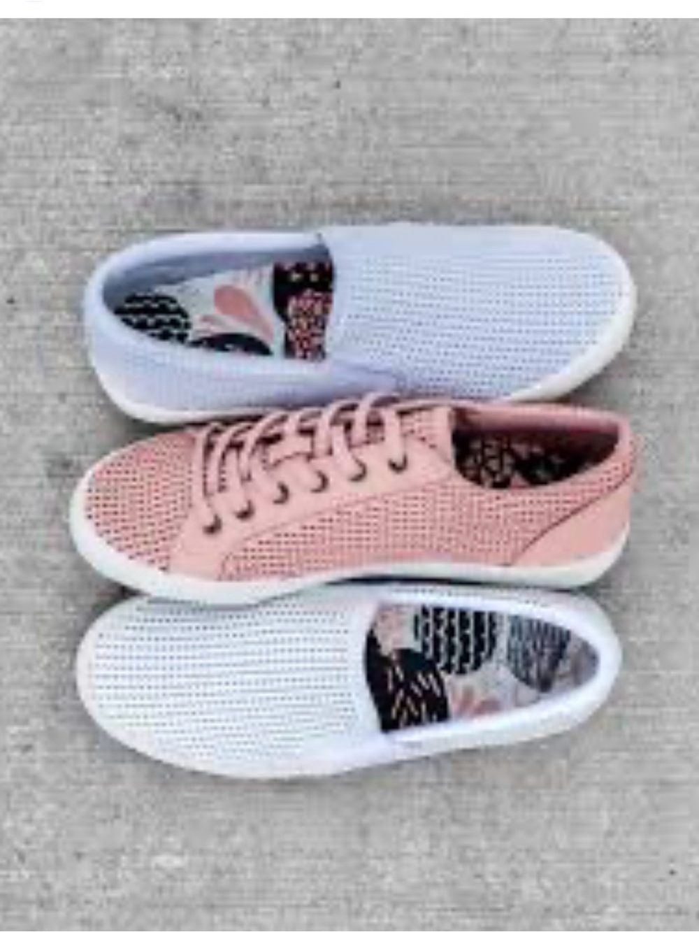 Bucket Feet Women’s Pink Lace-Up & White Slip-On Sneaker Set